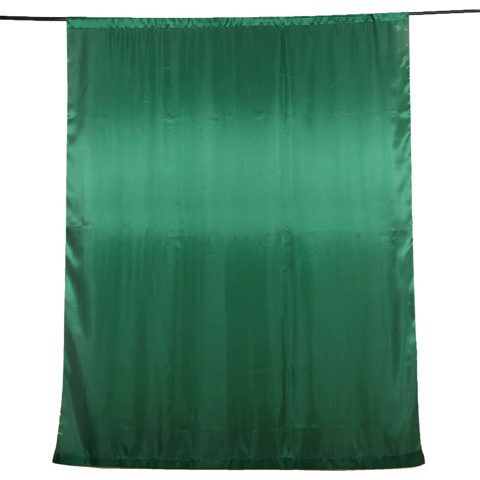 8ftx10ft Hunter Emerald Green Satin Event Curtain Drapes, Backdrop Event Panel - Bell Racket Store