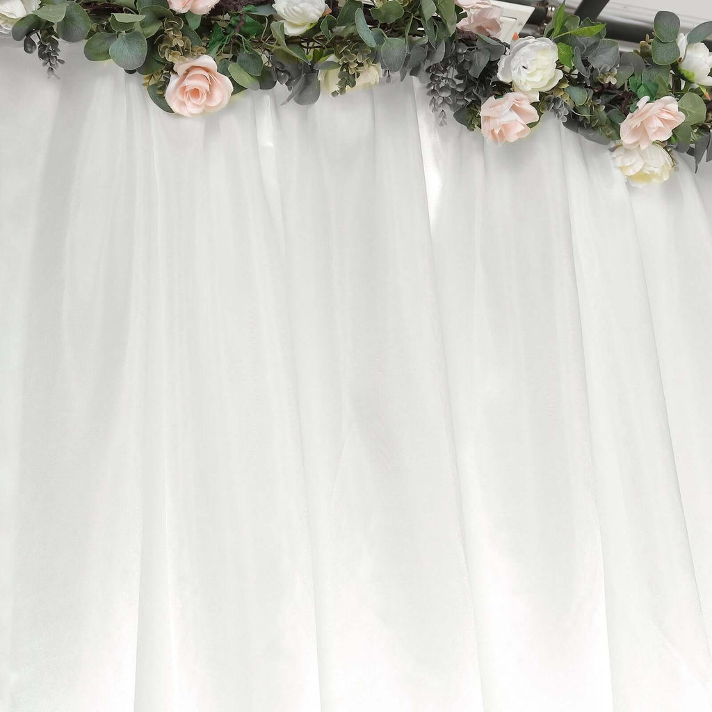 8ftx10ft Ivory Satin Event Curtain Drapes, Backdrop Event Panel - Bell Racket Store