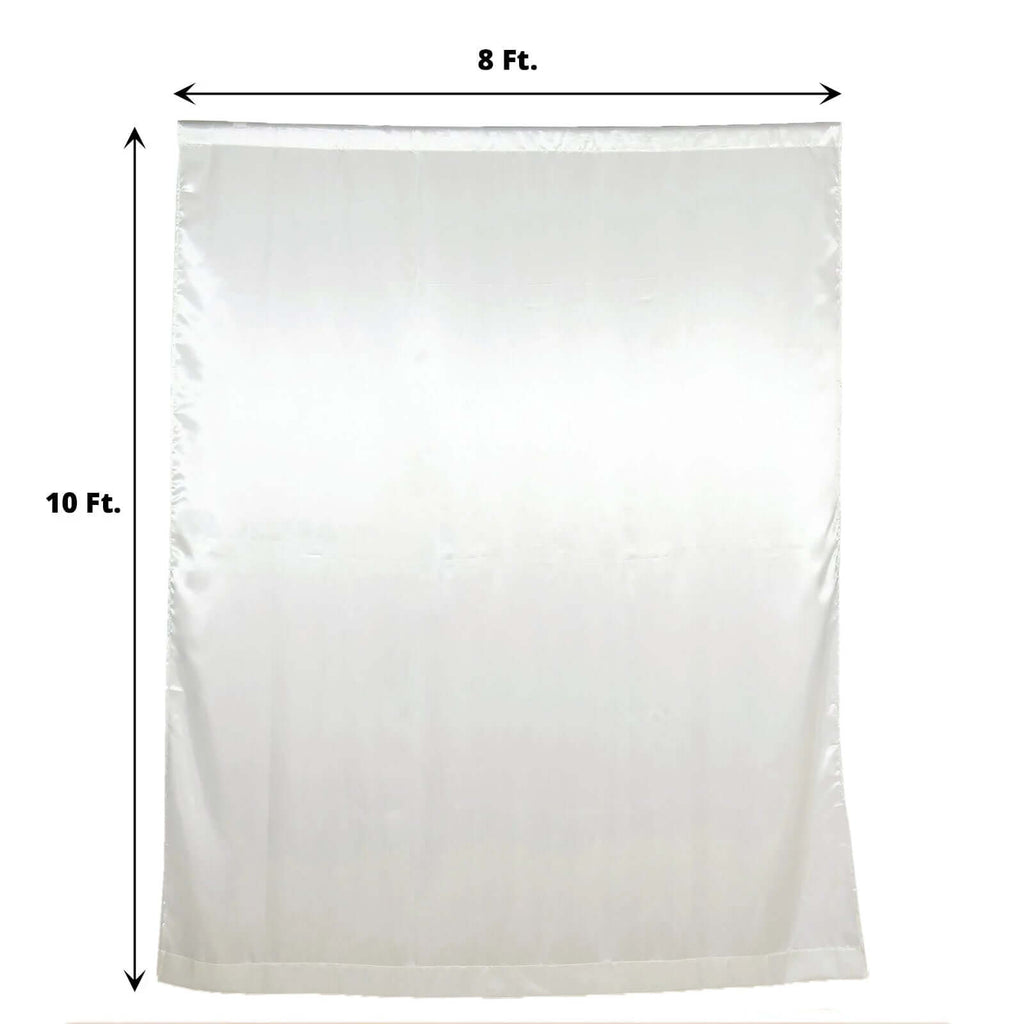8ftx10ft Ivory Satin Event Curtain Drapes, Backdrop Event Panel - Bell Racket Store