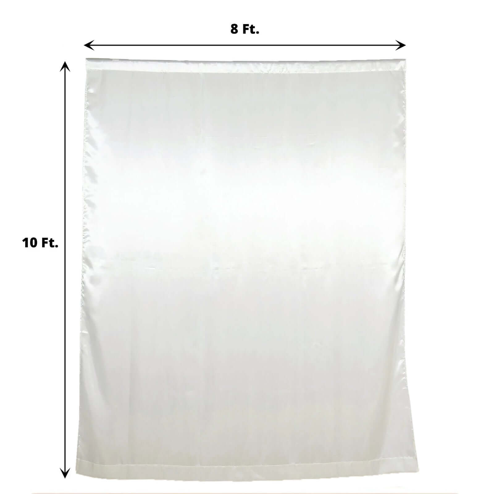 8ftx10ft Ivory Satin Event Curtain Drapes, Backdrop Event Panel - Bell Racket Store
