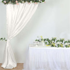 8ftx10ft Ivory Satin Event Curtain Drapes, Backdrop Event Panel - Bell Racket Store