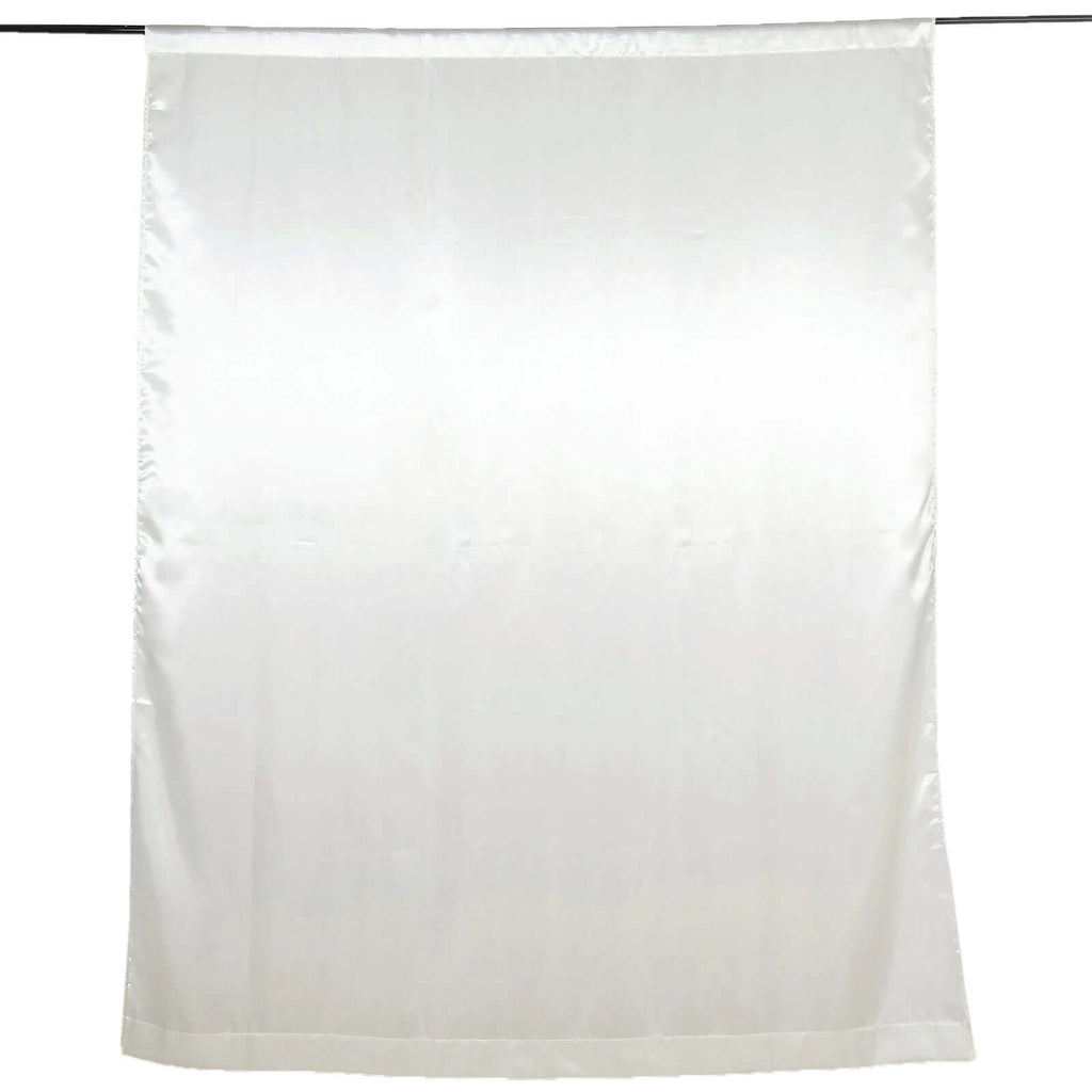 8ftx10ft Ivory Satin Event Curtain Drapes, Backdrop Event Panel - Bell Racket Store