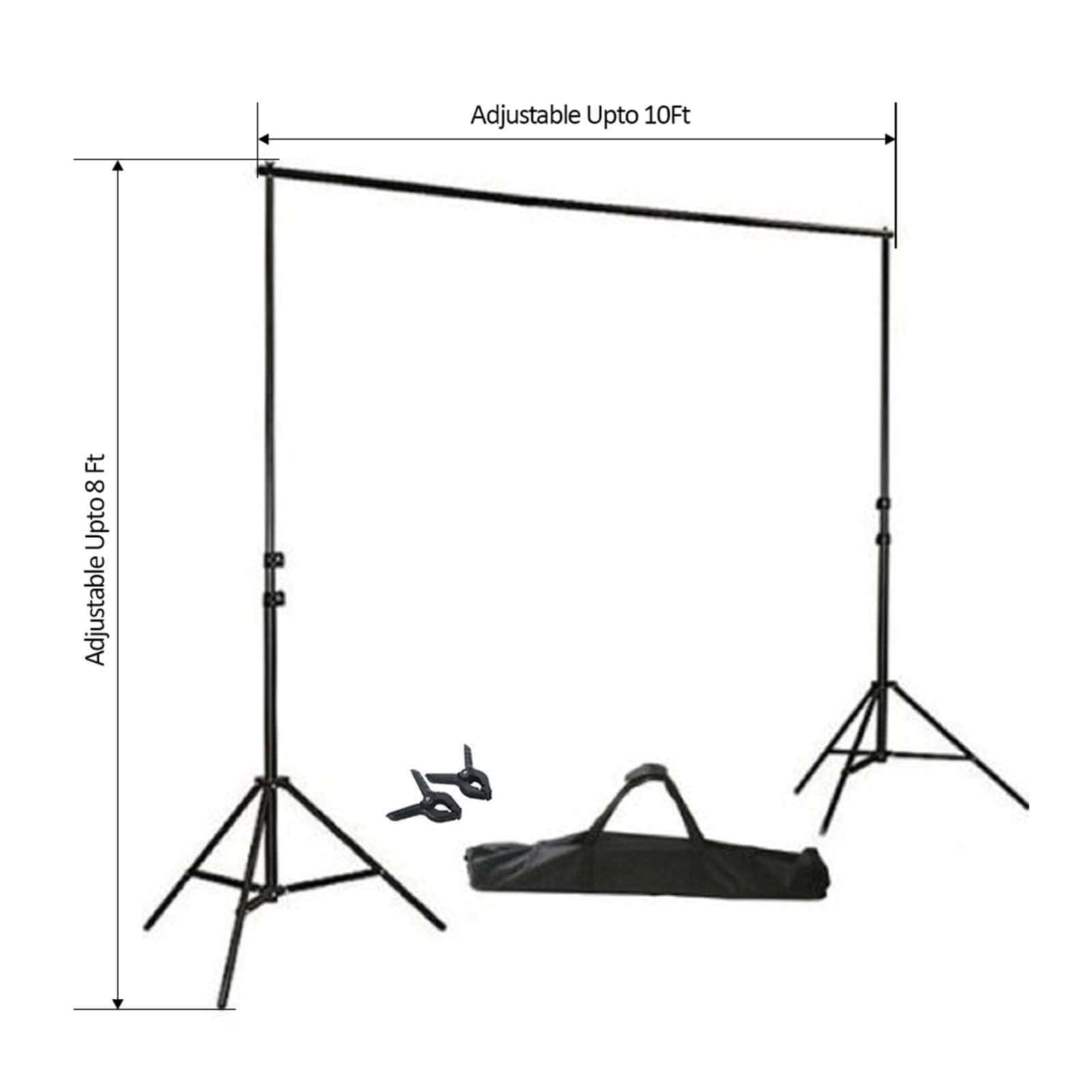 8ftX10ft Metal Adjustable Photography Backdrop Stand Kit and FREE Clips - NestOCart