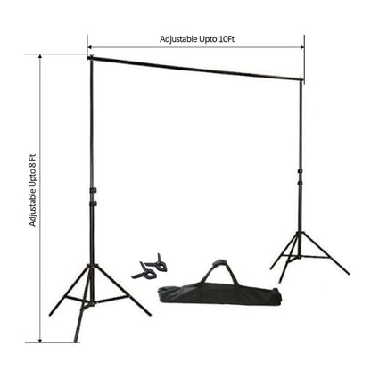 8ftX10ft Metal Adjustable Photography Backdrop Stand Kit and FREE Clips - NestOCart