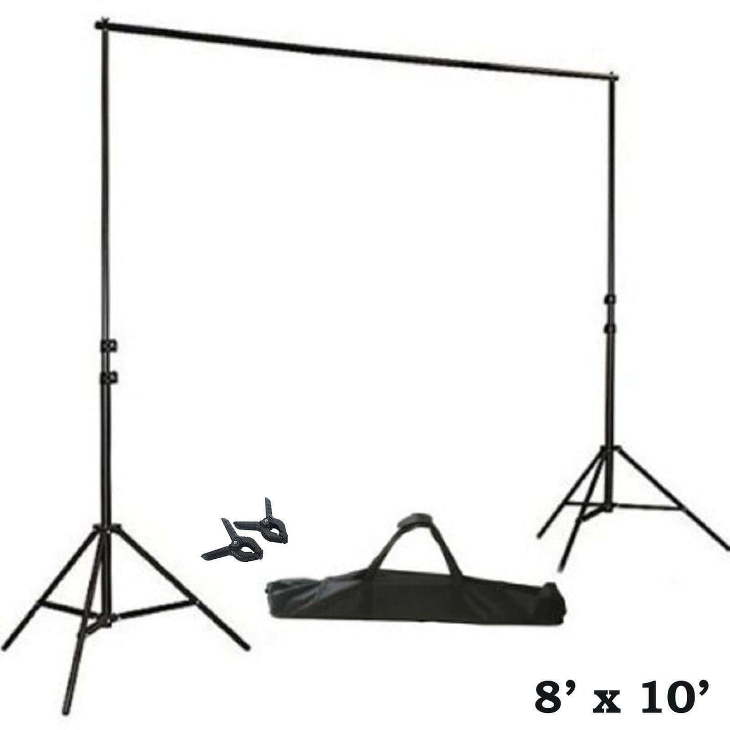 8ftX10ft Metal Adjustable Photography Backdrop Stand Kit and FREE Clips - NestOCart