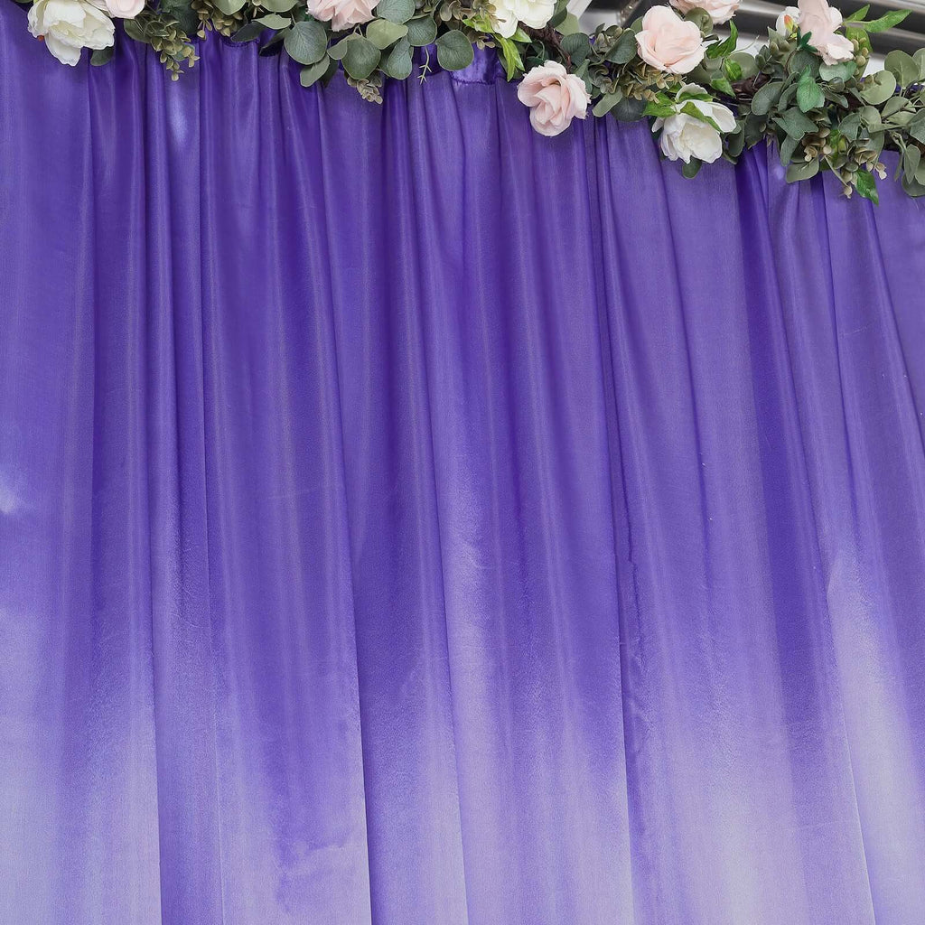 8ftx10ft Purple Satin Event Curtain Drapes, Backdrop Event Panel - Bell Racket Store