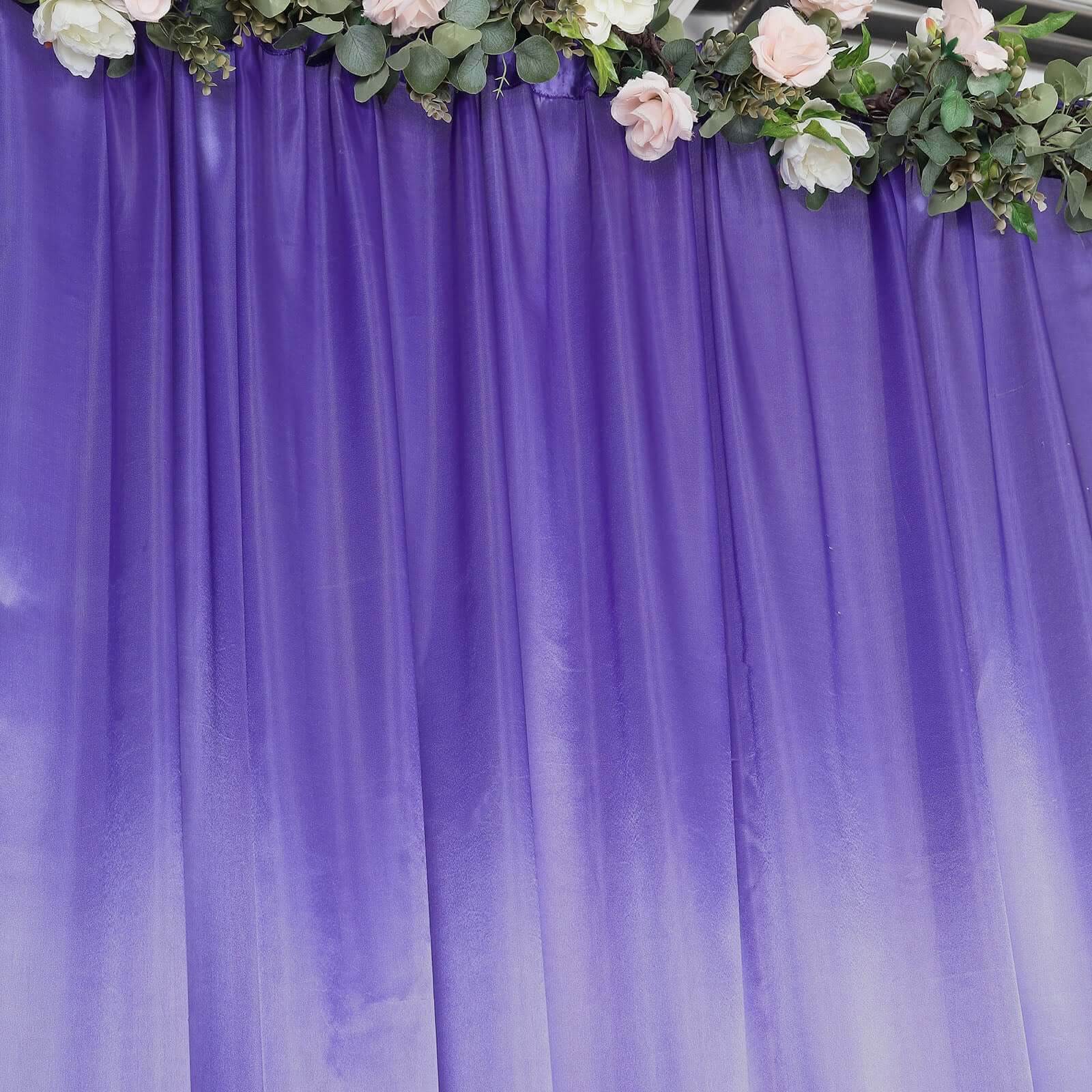 8ftx10ft Purple Satin Event Curtain Drapes, Backdrop Event Panel - Bell Racket Store