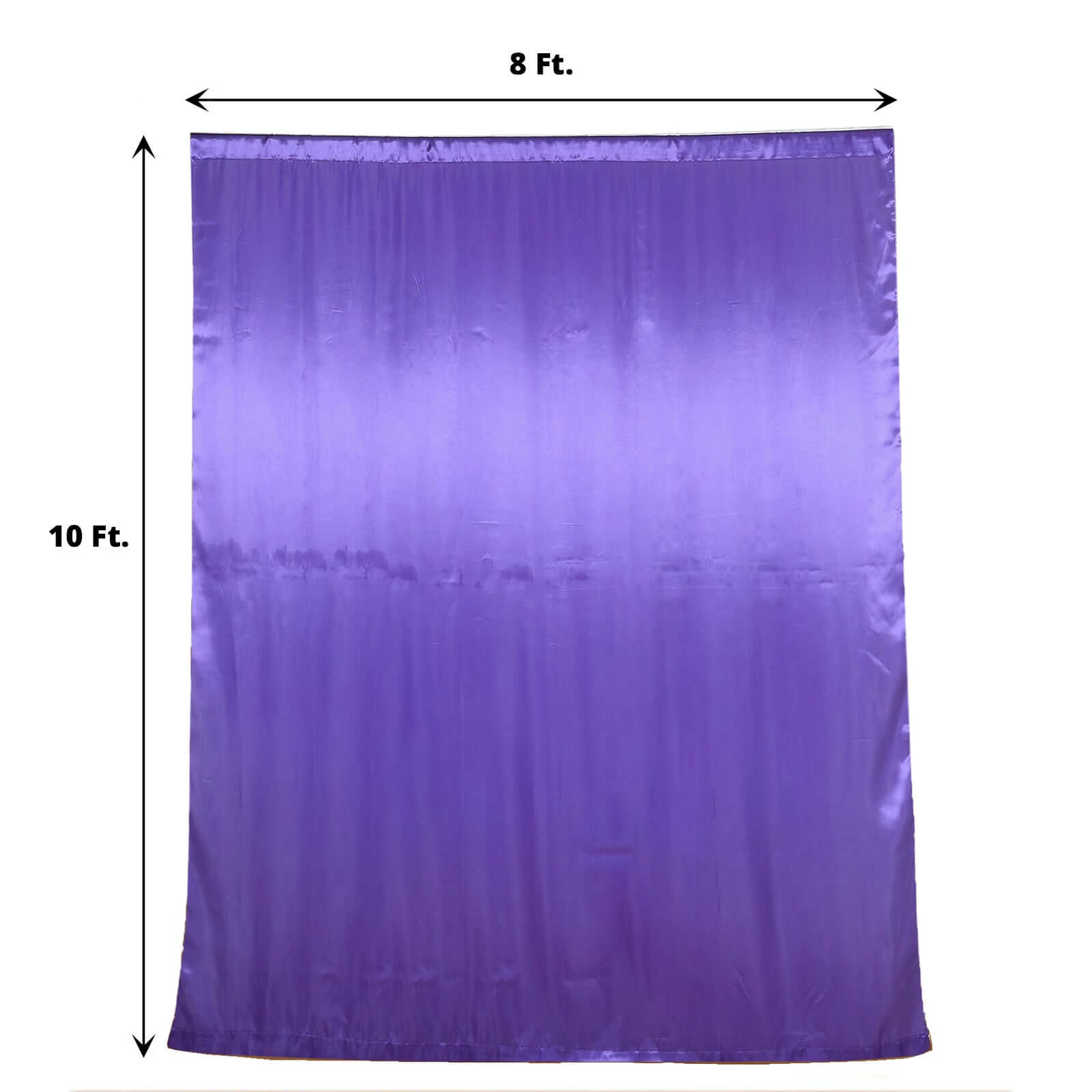 8ftx10ft Purple Satin Event Curtain Drapes, Backdrop Event Panel - Bell Racket Store