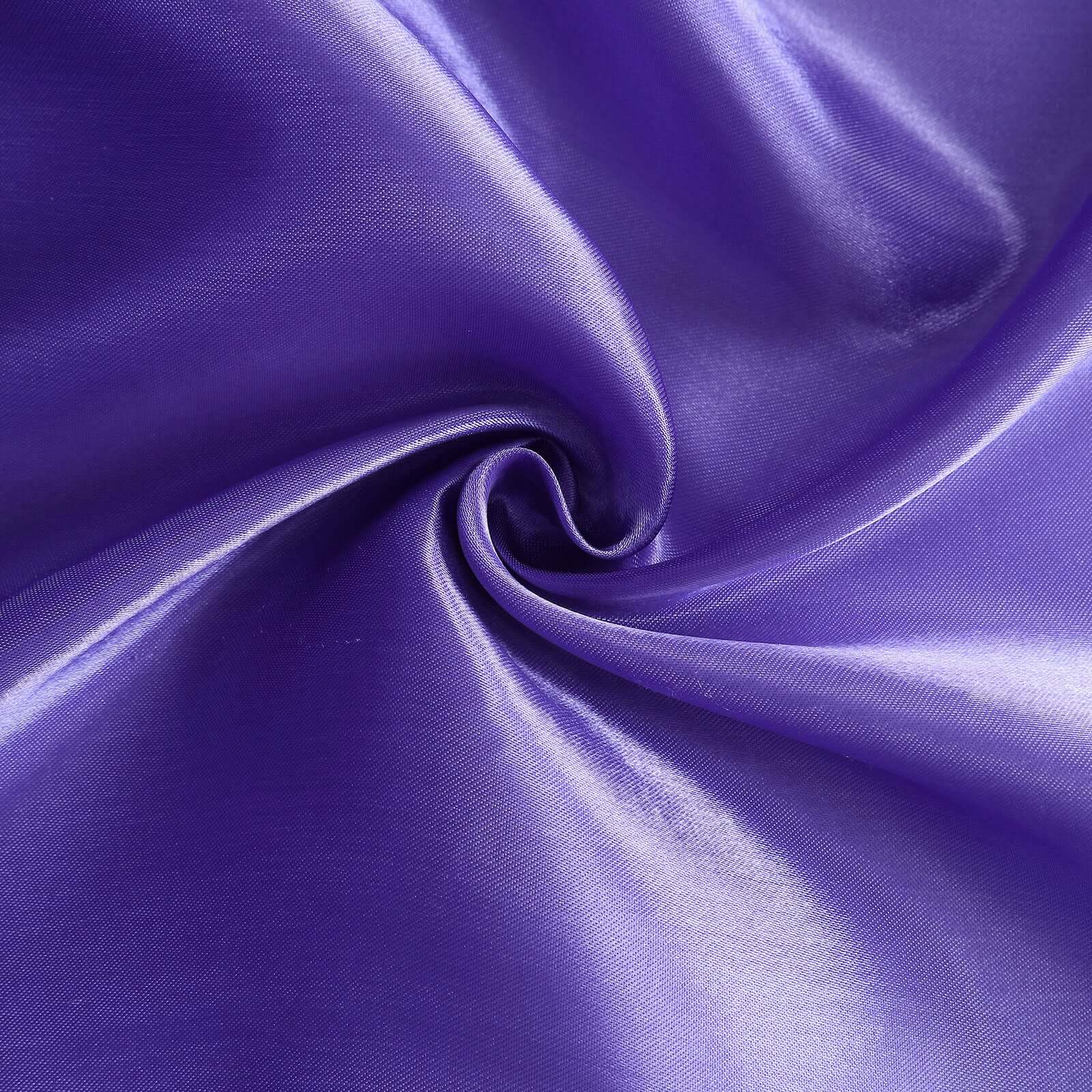 8ftx10ft Purple Satin Event Curtain Drapes, Backdrop Event Panel - Bell Racket Store