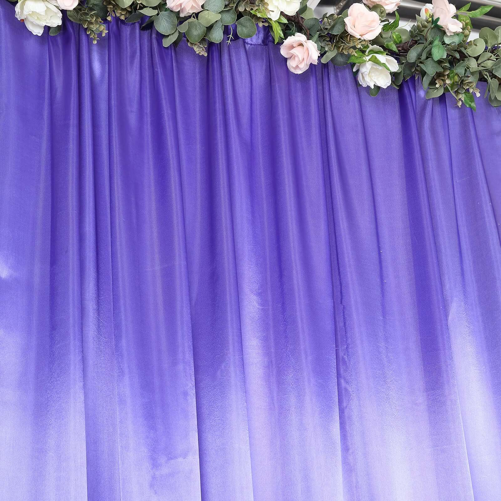 8ftx10ft Purple Satin Event Curtain Drapes, Backdrop Event Panel - Bell Racket Store