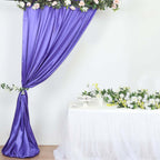 8ftx10ft Purple Satin Event Curtain Drapes, Backdrop Event Panel - Bell Racket Store