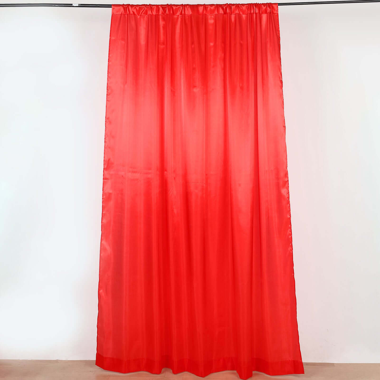 8ftx10ft Red Satin Event Curtain Drapes, Backdrop Event Panel - Bell Racket Store