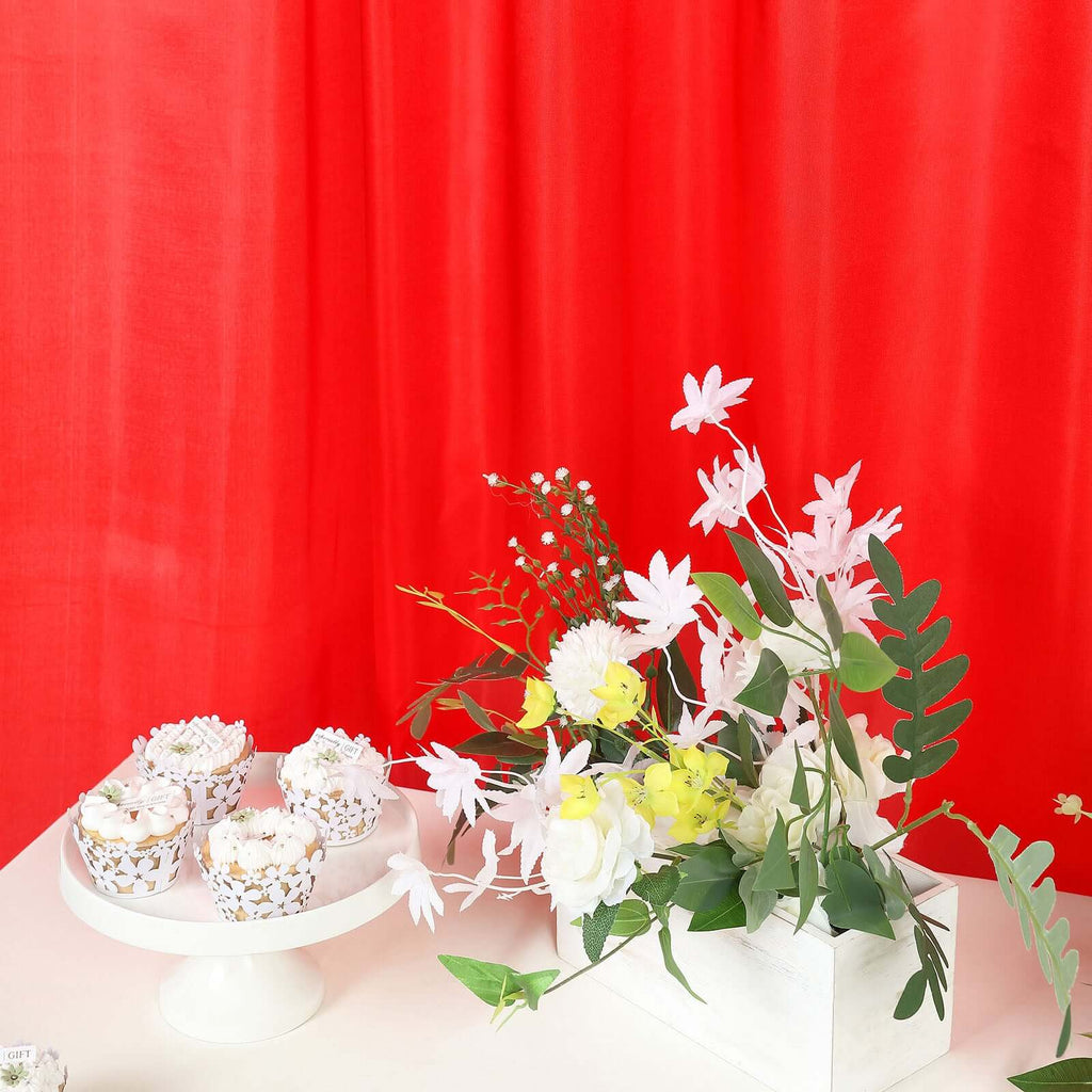 8ftx10ft Red Satin Event Curtain Drapes, Backdrop Event Panel - Bell Racket Store