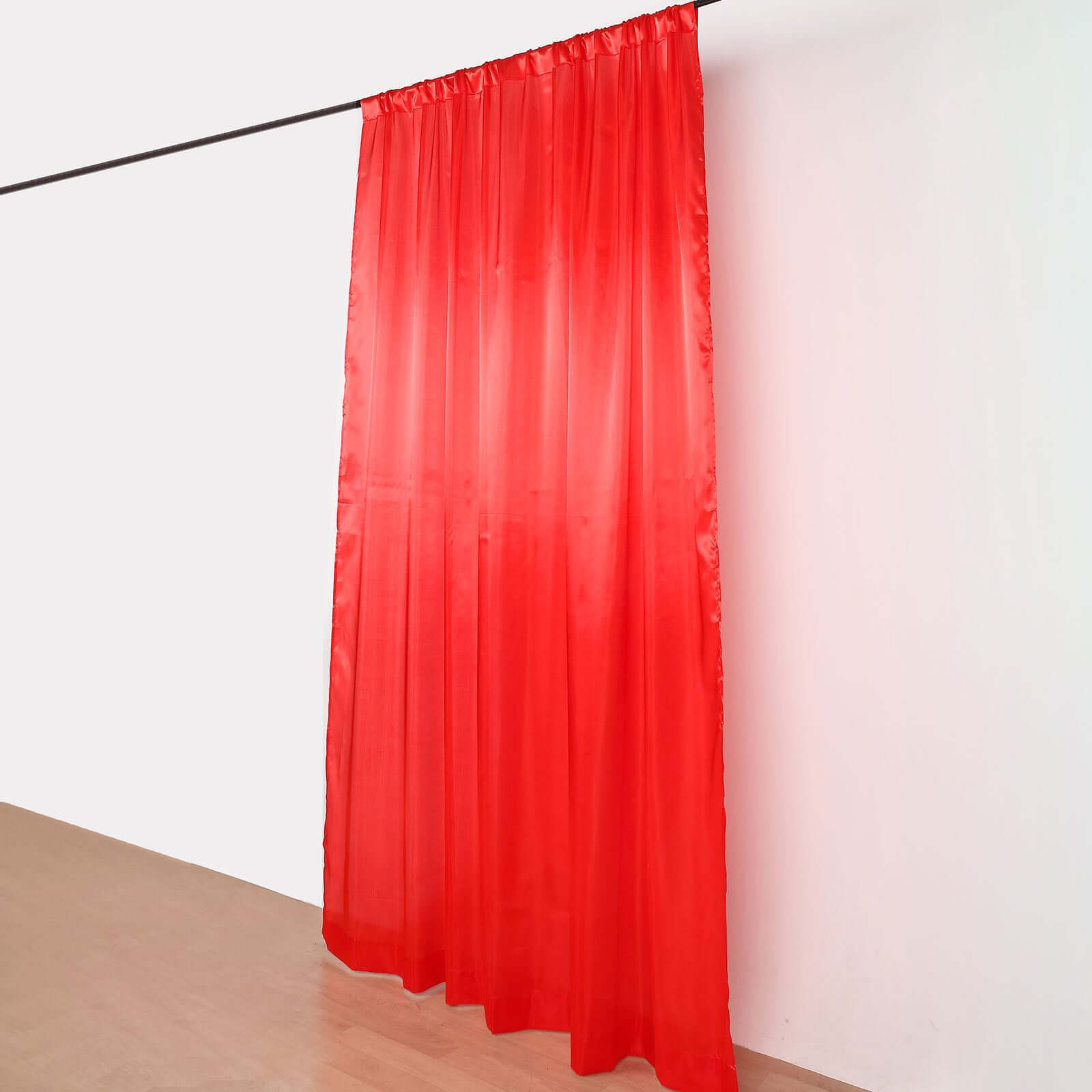 8ftx10ft Red Satin Event Curtain Drapes, Backdrop Event Panel - Bell Racket Store