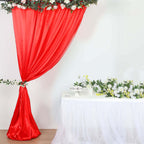 8ftx10ft Red Satin Event Curtain Drapes, Backdrop Event Panel - Bell Racket Store
