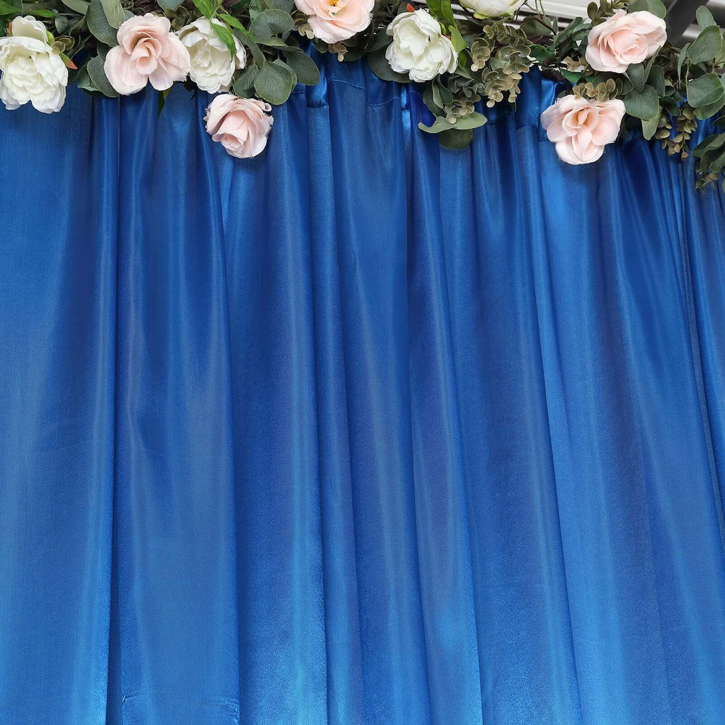 8ftx10ft Royal Blue Satin Event Curtain Drapes, Backdrop Event Panel - Bell Racket Store