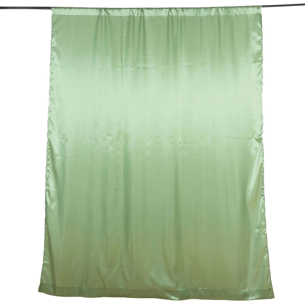 8ftx10ft Sage Green Satin Event Curtain Drapes, Backdrop Event Panel - Bell Racket Store