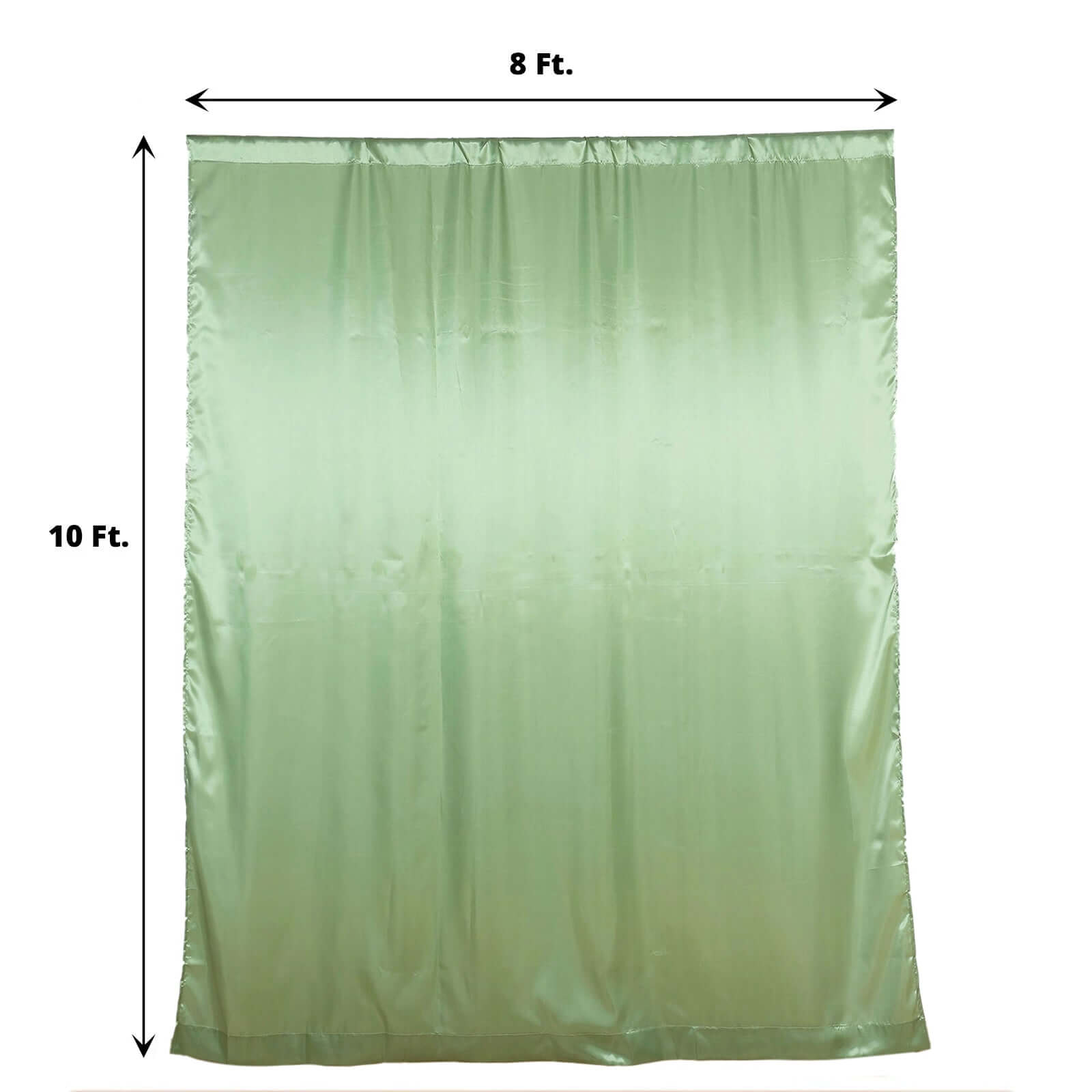 8ftx10ft Sage Green Satin Event Curtain Drapes, Backdrop Event Panel - Bell Racket Store