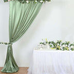 8ftx10ft Sage Green Satin Event Curtain Drapes, Backdrop Event Panel - Bell Racket Store