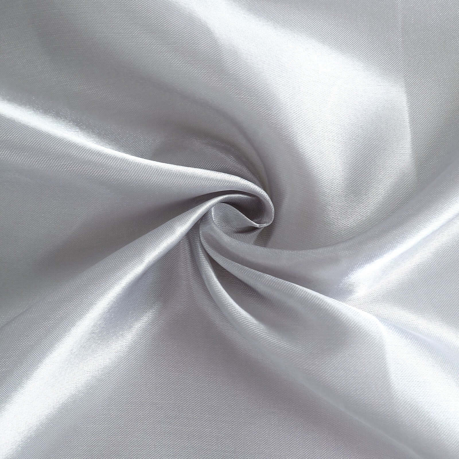 8ftx10ft Silver Satin Event Curtain Drapes, Backdrop Event Panel - Bell Racket Store