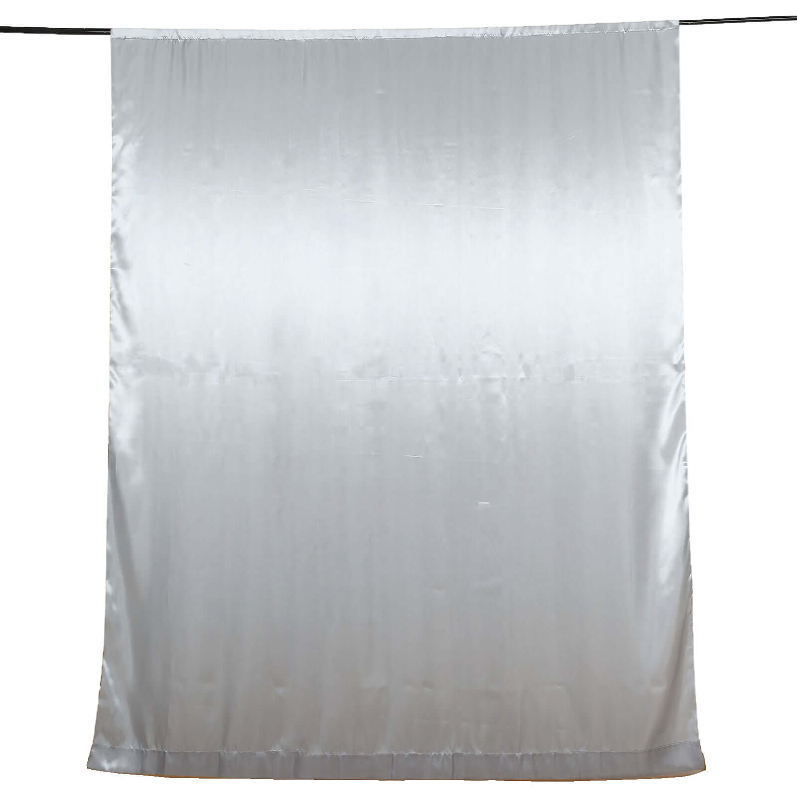 8ftx10ft Silver Satin Event Curtain Drapes, Backdrop Event Panel - Bell Racket Store