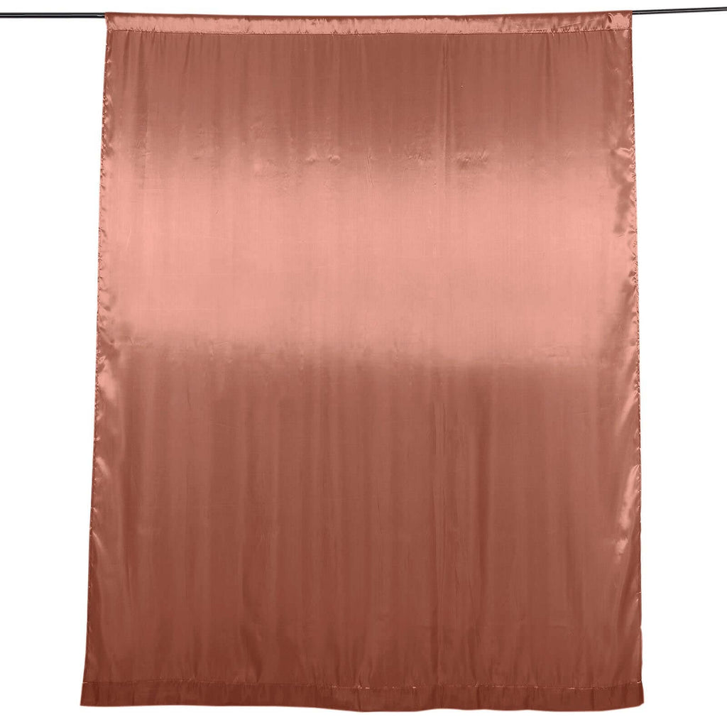 8ftx10ft Terracotta (Rust) Satin Event Curtain Drapes, Backdrop Event Panel - Bell Racket Store