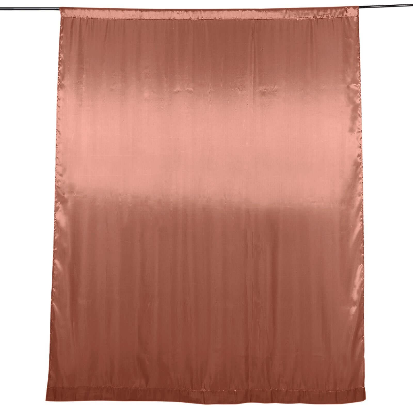 8ftx10ft Terracotta (Rust) Satin Event Curtain Drapes, Backdrop Event Panel - Bell Racket Store