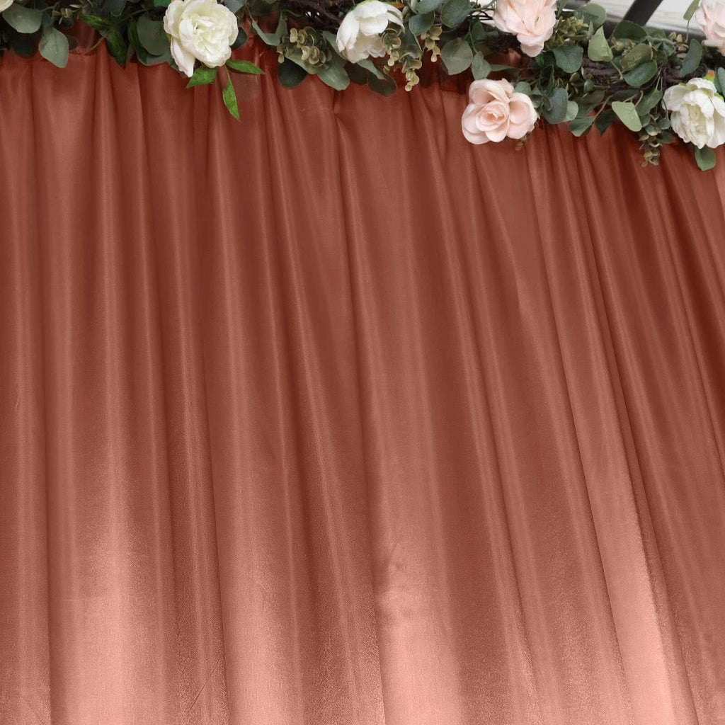 8ftx10ft Terracotta (Rust) Satin Event Curtain Drapes, Backdrop Event Panel - Bell Racket Store