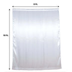 8ftx10ft White Satin Event Curtain Drapes, Backdrop Event Panel - Bell Racket Store