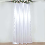 8ftx10ft White Satin Event Curtain Drapes, Backdrop Event Panel - Bell Racket Store