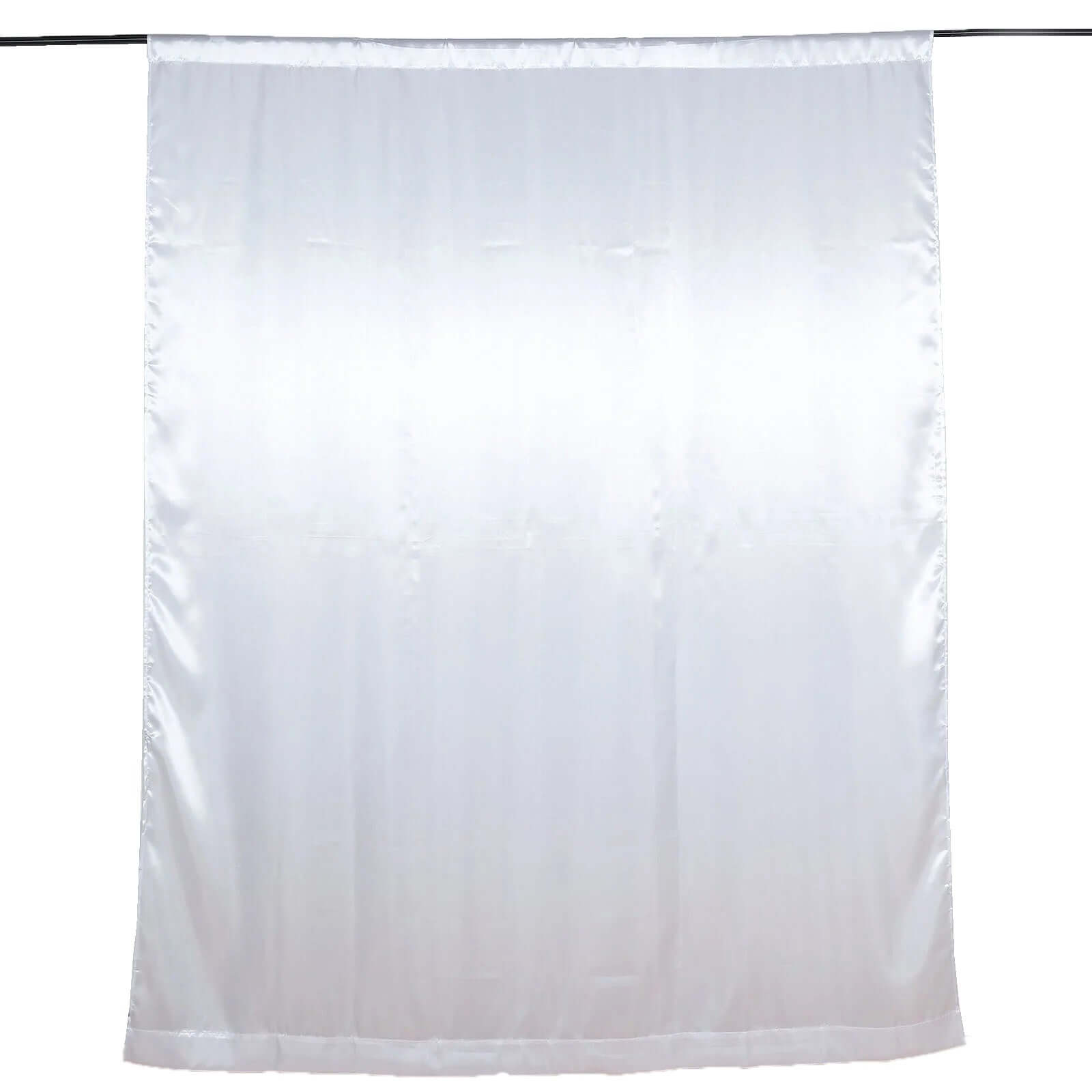 8ftx10ft White Satin Event Curtain Drapes, Backdrop Event Panel - Bell Racket Store