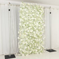 8ftx4ft Roll Up Artificial Flower Wall Panel Backdrop with White Silk Roses & Baby's Breath - Bell Racket Store