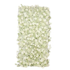 8ftx4ft Roll Up Artificial Flower Wall Panel Backdrop with White Silk Roses & Baby's Breath - Bell Racket Store