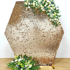 8ftx7ft Gold Big Payette Sequin Sparkly Hexagon Backdrop Stand Cover