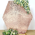 8ftx7ft Rose Gold Big Payette Sequin Sparkly Hexagon Backdrop Stand Cover