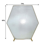 8ftx7ft Metallic Silver Shiny Sequin Hexagon Backdrop Stand Cover, Shiny Sparkle 2-Sided Custom Fit Wedding Arch Cover