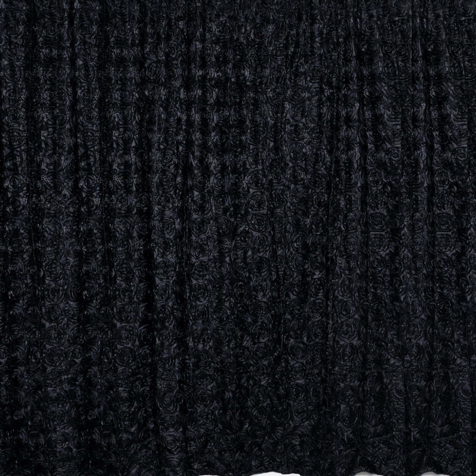 8ftx8ft Black Satin Rosette Event Curtain Drapes, Backdrop Event Panel - Bell Racket Store