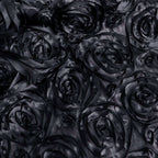 8ftx8ft Black Satin Rosette Event Curtain Drapes, Backdrop Event Panel - Bell Racket Store