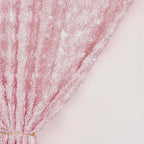 8ftx8ft Blush Satin Rosette Event Curtain Drapes, Backdrop Event Panel - Bell Racket Store