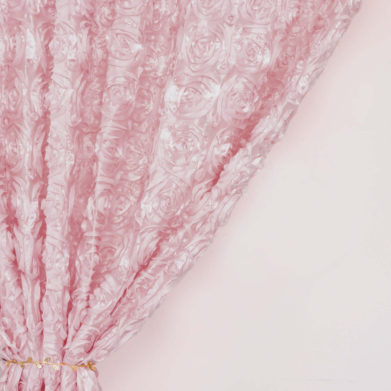 8ftx8ft Blush Satin Rosette Event Curtain Drapes, Backdrop Event Panel - Bell Racket Store