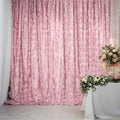 8ftx8ft Blush Satin Rosette Event Curtain Drapes, Backdrop Event Panel - Bell Racket Store