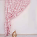 8ftx8ft Blush Satin Rosette Event Curtain Drapes, Backdrop Event Panel - Bell Racket Store