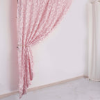 8ftx8ft Blush Satin Rosette Event Curtain Drapes, Backdrop Event Panel - Bell Racket Store