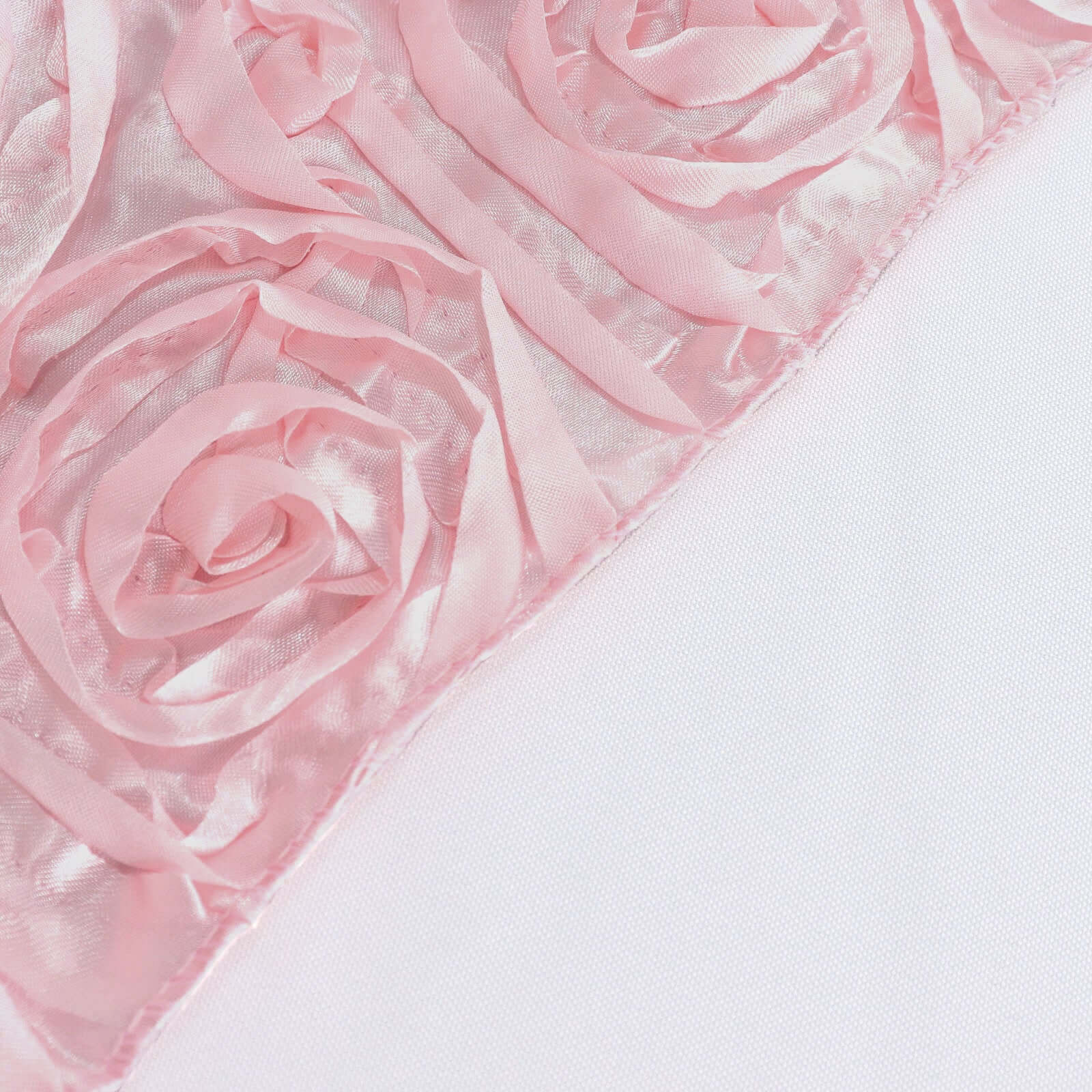8ftx8ft Blush Satin Rosette Event Curtain Drapes, Backdrop Event Panel - Bell Racket Store