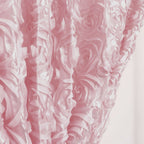 8ftx8ft Blush Satin Rosette Event Curtain Drapes, Backdrop Event Panel - Bell Racket Store