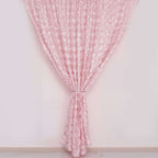 8ftx8ft Blush Satin Rosette Event Curtain Drapes, Backdrop Event Panel - Bell Racket Store