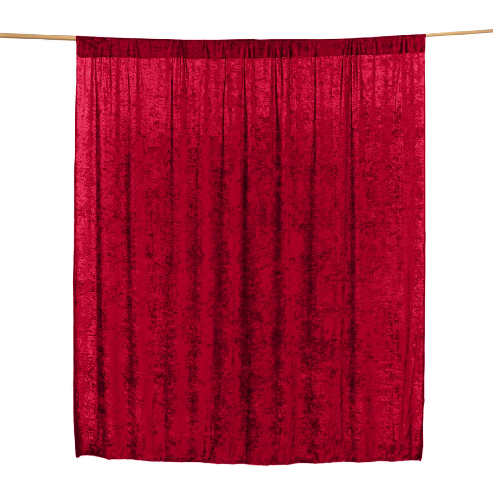 Burgundy Crushed Velvet Backdrop Curtain â€“ 8ft x 8ft Event Drape with Rod Pocket, Privacy Panel for Photo Booths & Events