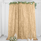 8ftx8ft Champagne 3D Leaf Petal Taffeta Event Curtain Drapes, Backdrop Event Panel With Rod Pocket - Bell Racket Store