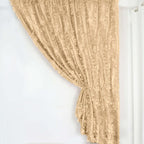 8ftx8ft Champagne 3D Leaf Petal Taffeta Event Curtain Drapes, Backdrop Event Panel With Rod Pocket - Bell Racket Store