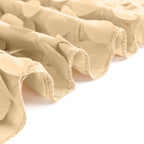 8ftx8ft Champagne 3D Leaf Petal Taffeta Event Curtain Drapes, Backdrop Event Panel With Rod Pocket - Bell Racket Store